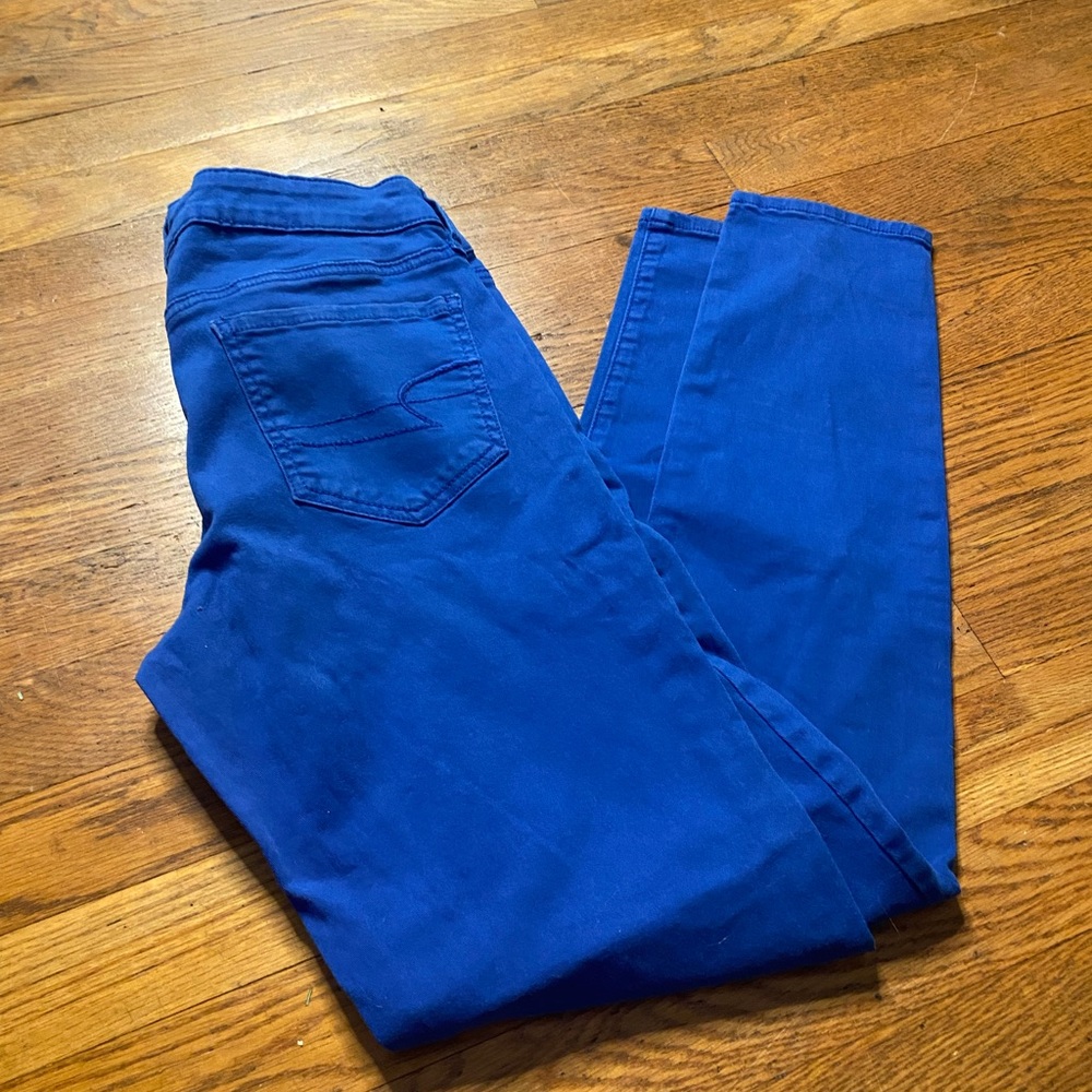 American Eagle Blue Jegging Skinny Stretch Pants Size 6 - Picture 3 of 11
